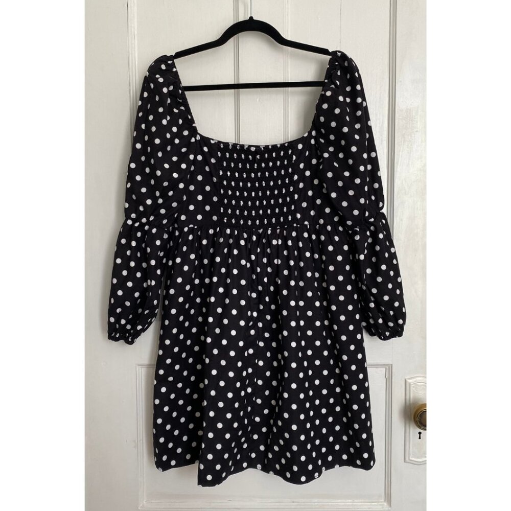 Reformation Michaela Organic Cotton A-Line Long Sleeve Mini Dress - Picture 5 of 8